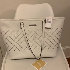 Michael Kora large white tote